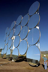 Large round solar mirrors